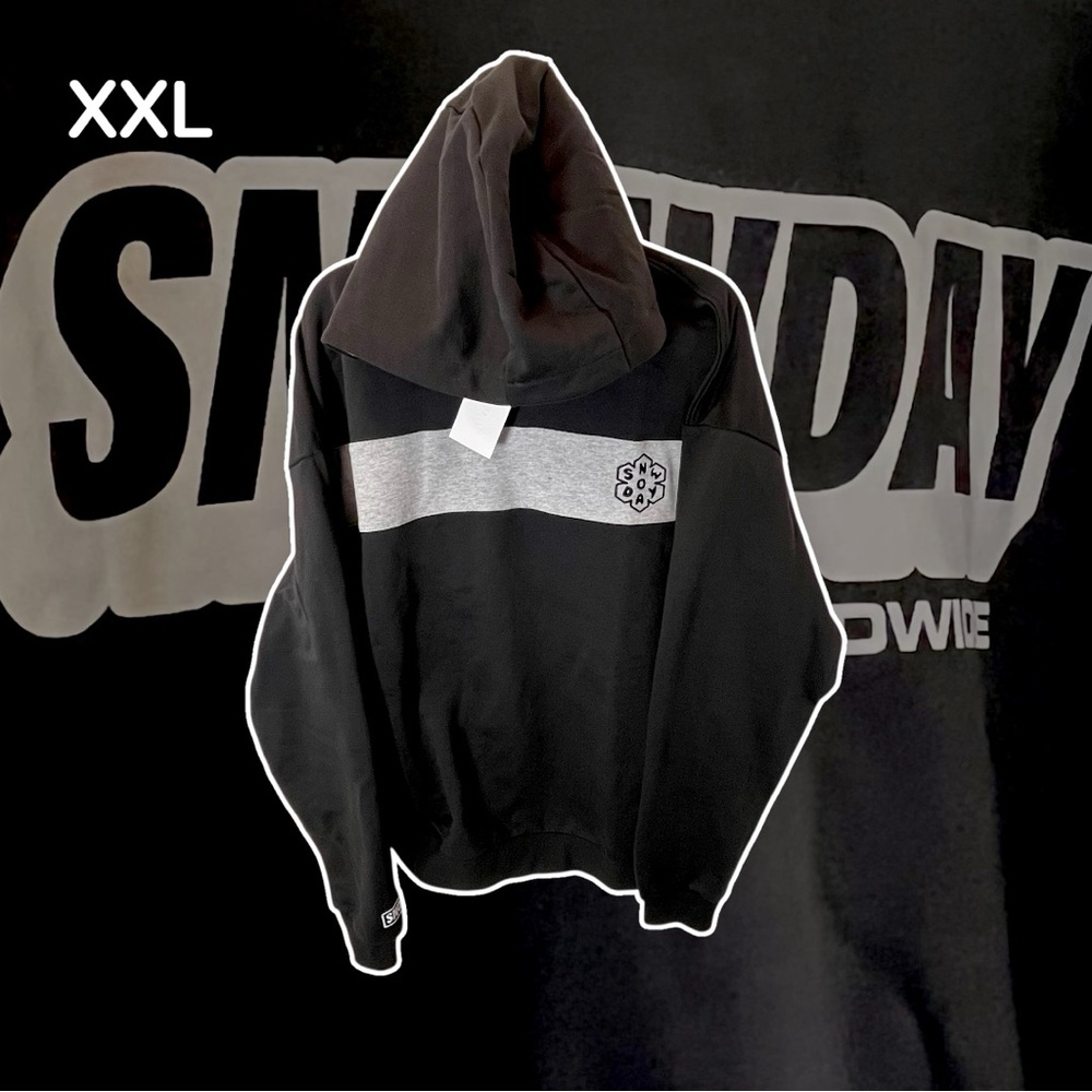 •NWT• SNOWDAY WORLDWIDE STREETWEAR BLACK HOODIE • MENS 2XL